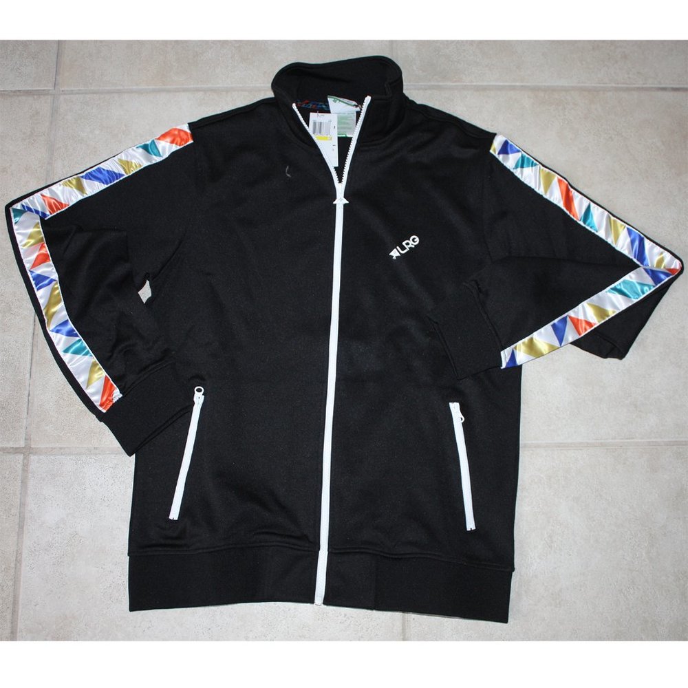 Sports suit with shiny satin inserts